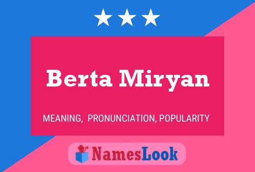 Berta Miryan Name Poster