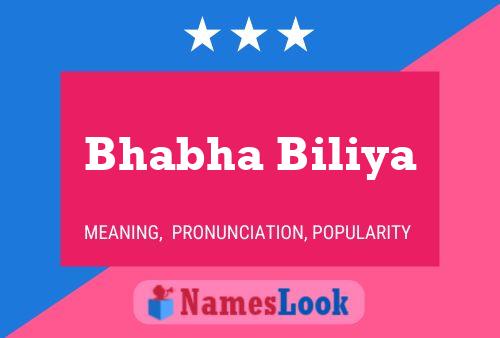 Bhabha Biliya Name Poster