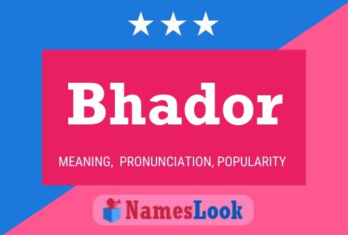 Bhador Name Poster