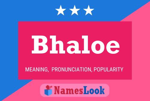 Bhaloe Name Poster