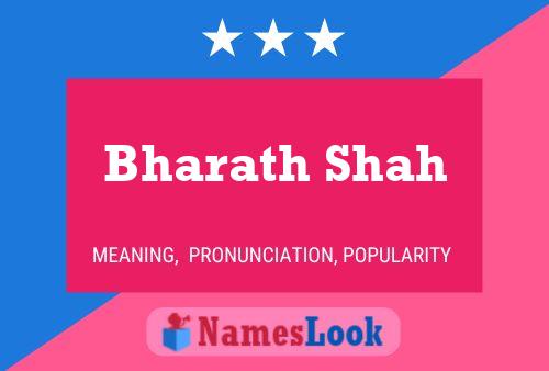 Bharath Shah Name Poster