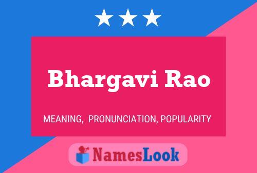 Bhargavi Rao Name Poster