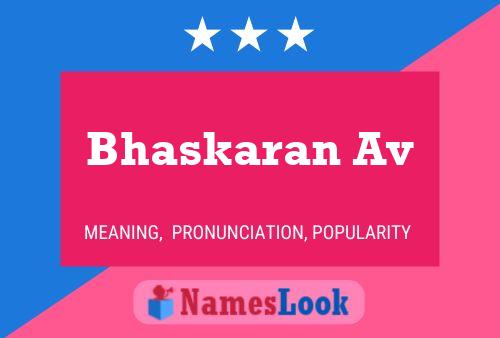 Bhaskaran Av Name Poster