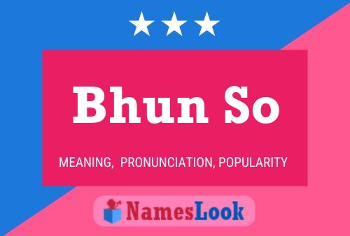 Bhun So Name Poster