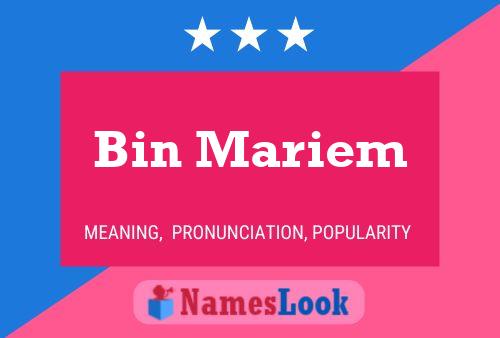 Bin Mariem Name Poster