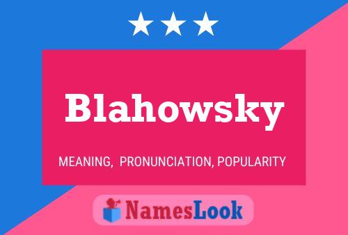 Blahowsky Name Poster