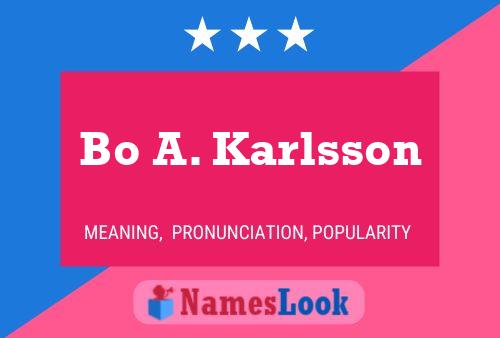 Bo A. Karlsson Name Poster