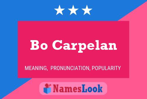 Bo Carpelan Name Poster