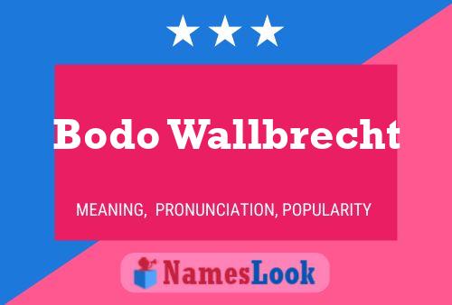 Bodo Wallbrecht Name Poster