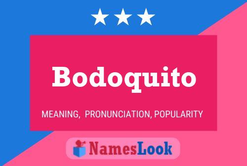 Bodoquito Name Poster