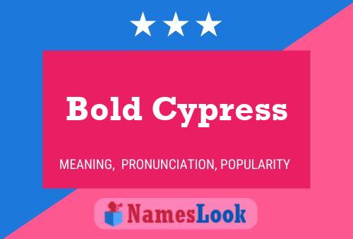 Bold Cypress Name Poster