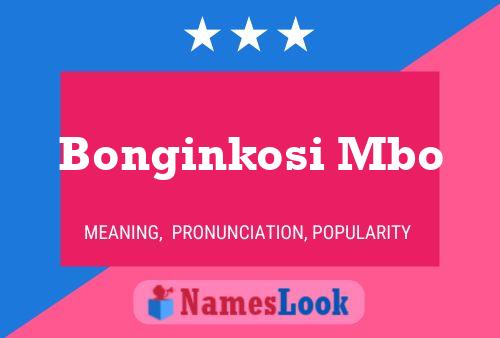 Bonginkosi Mbo Name Poster