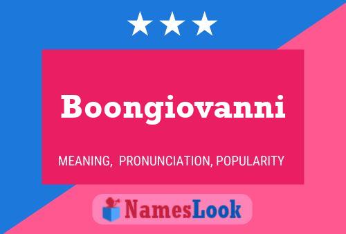 Boongiovanni Name Poster