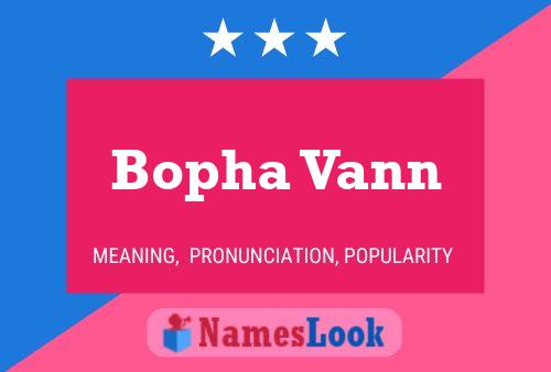 Bopha Vann Name Poster