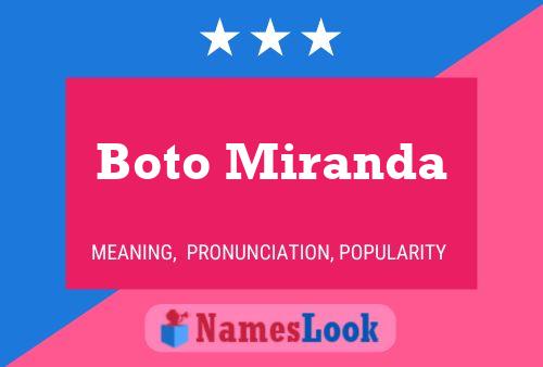 Boto Miranda Name Poster