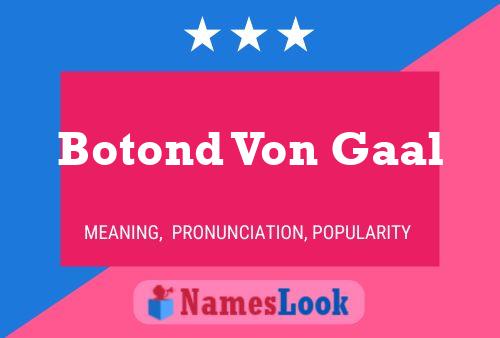 Botond Von Gaal Name Poster