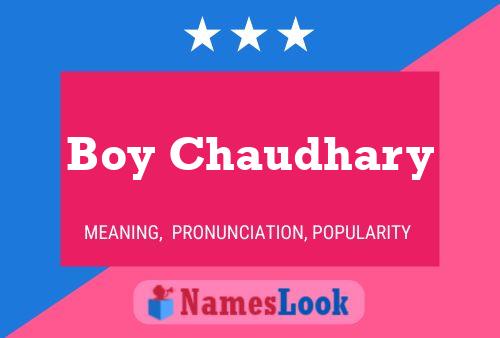 Boy Chaudhary Name Poster