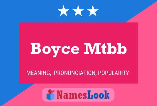 Boyce Mtbb Name Poster