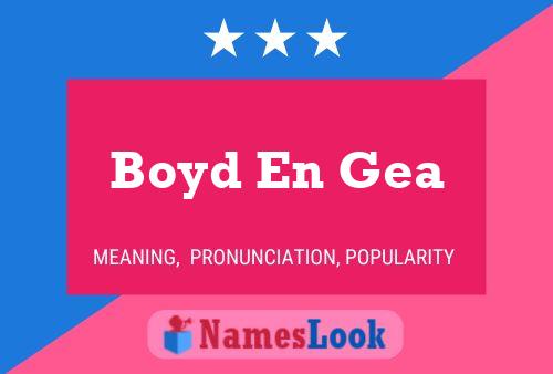 Boyd En Gea Name Poster