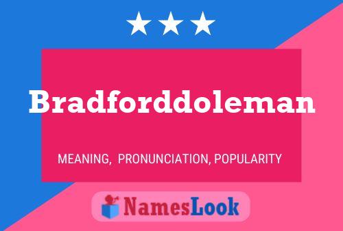 Bradforddoleman Name Poster