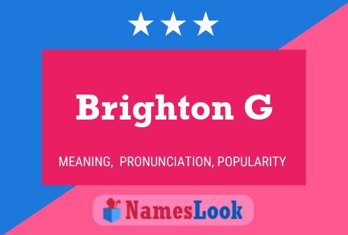 Brighton G Name Poster