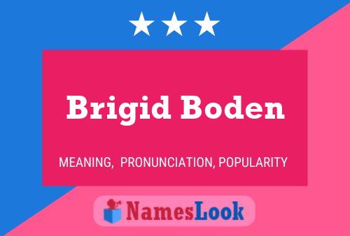 Brigid Boden Name Poster