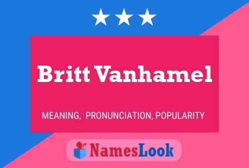 Britt Vanhamel Name Poster