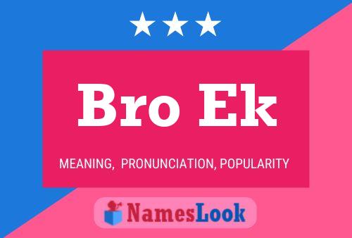 Bro Ek Name Poster