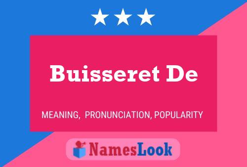 Buisseret De Name Poster