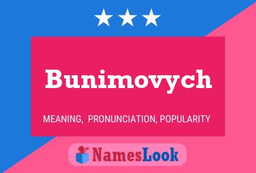 Bunimovych Name Poster