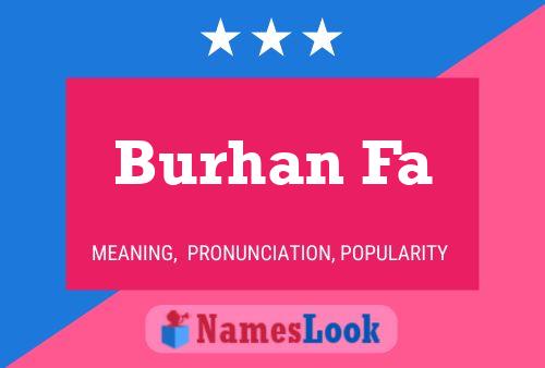 Burhan Fa Name Poster