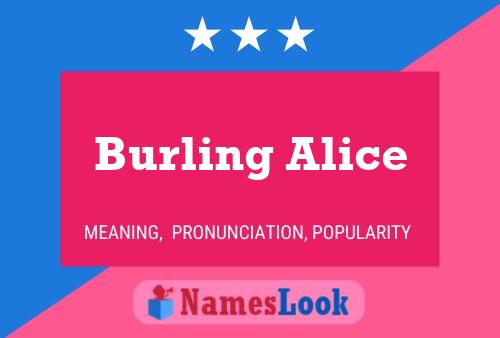 Burling Alice Name Poster