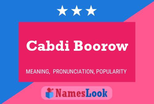 Cabdi Boorow Name Poster