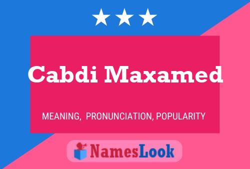 Cabdi Maxamed Name Poster