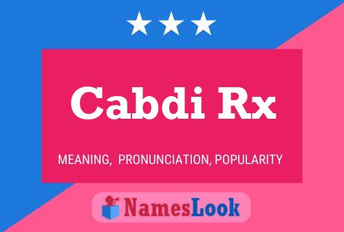 Cabdi Rx Name Poster