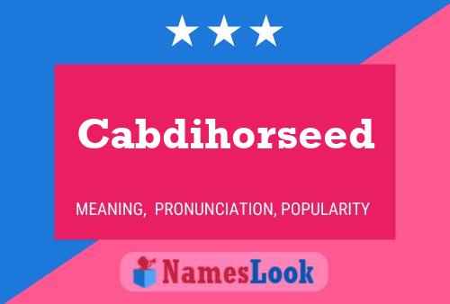 Cabdihorseed Name Poster