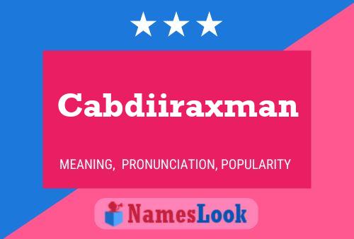 Cabdiiraxman Name Poster