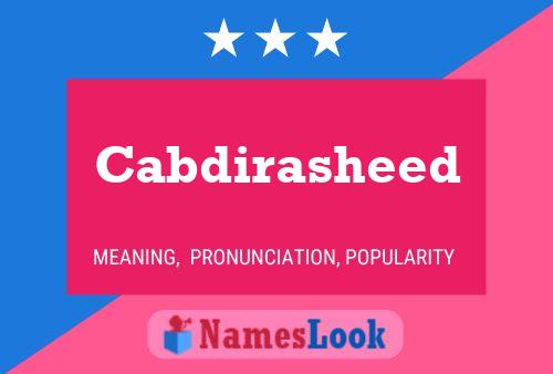 Cabdirasheed Name Poster