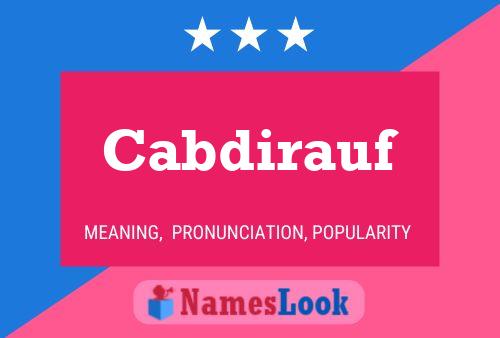 Cabdirauf Name Poster