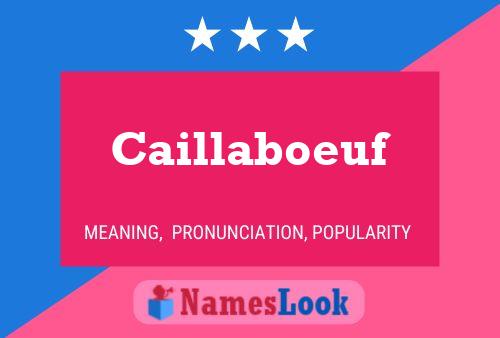 Caillaboeuf Name Poster