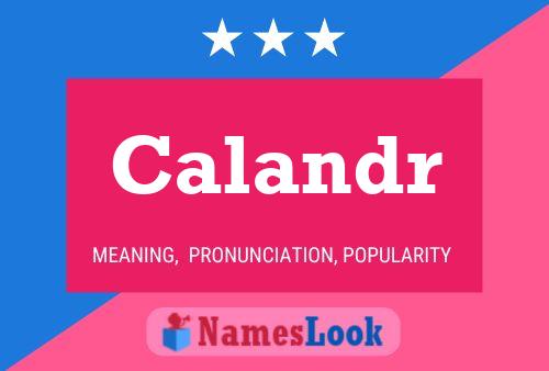 Calandr Name Poster