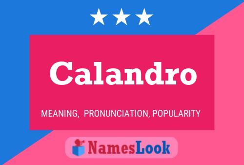 Calandro Name Poster