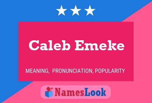 Caleb Emeke Name Poster