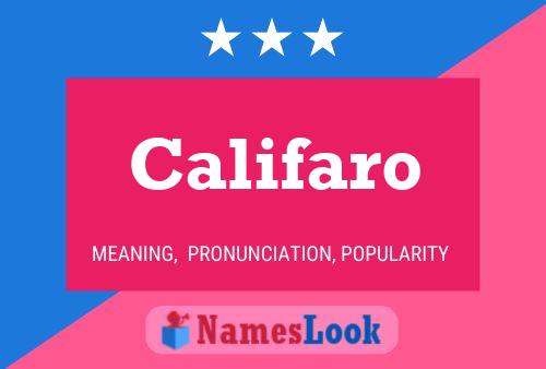 Califaro Name Poster