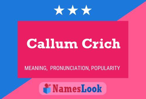 Callum Crich Name Poster