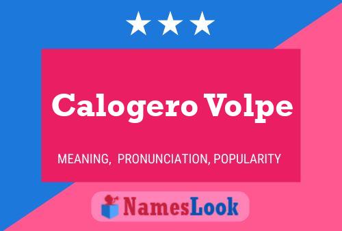 Calogero Volpe Name Poster