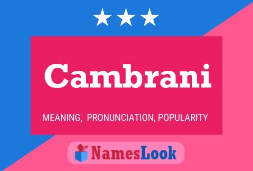 Cambrani Name Poster