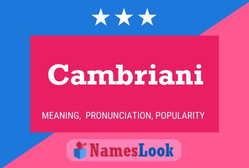 Cambriani Name Poster