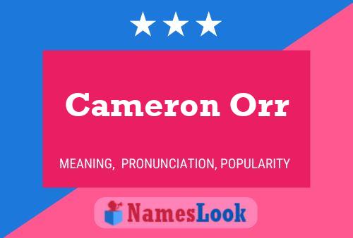 Cameron Orr Name Poster