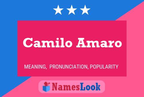 Camilo Amaro Name Poster